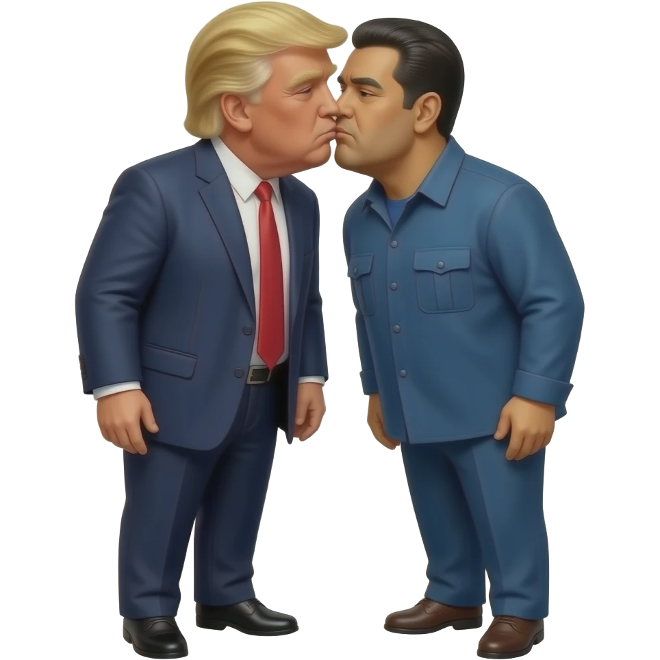 Donald trump besandose con maduro emoji