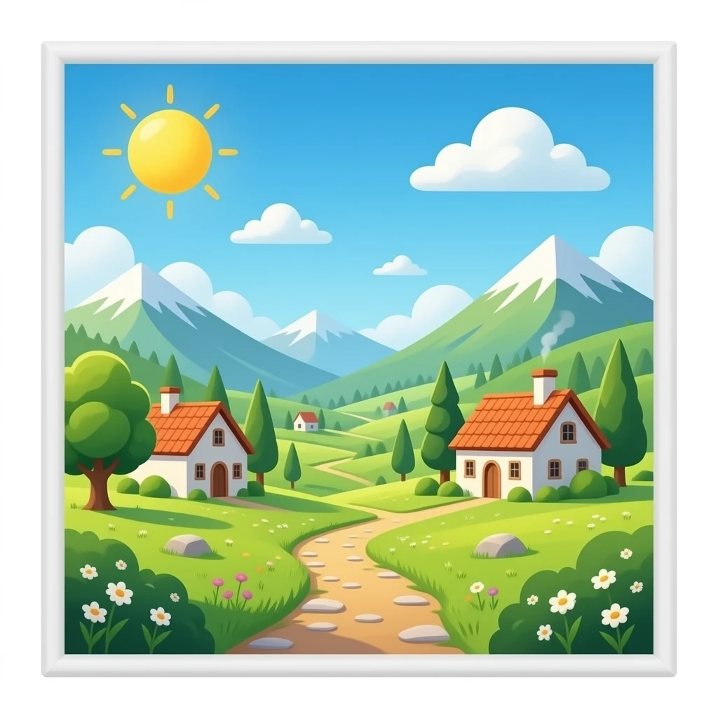 a portal with a village emoji