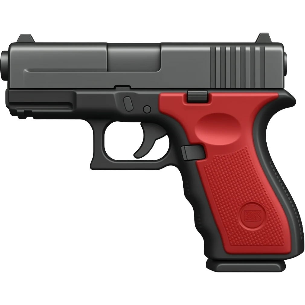 Glock Gun red Handle right side emoji