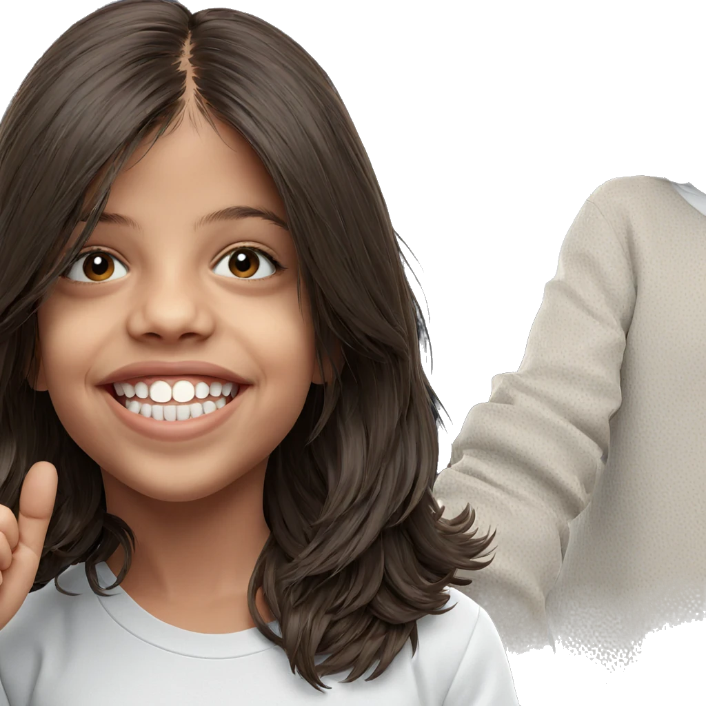 smiling girl with brown hair emoji