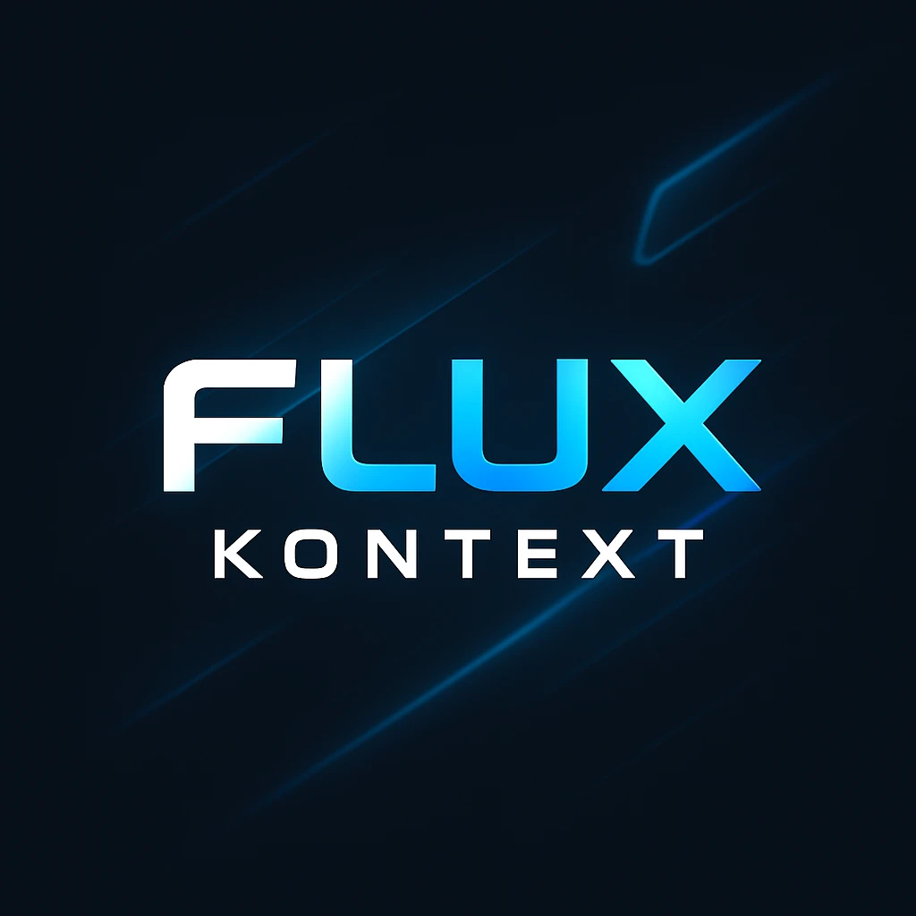 make a image with logo of  text "FLUX Kontext" emoji