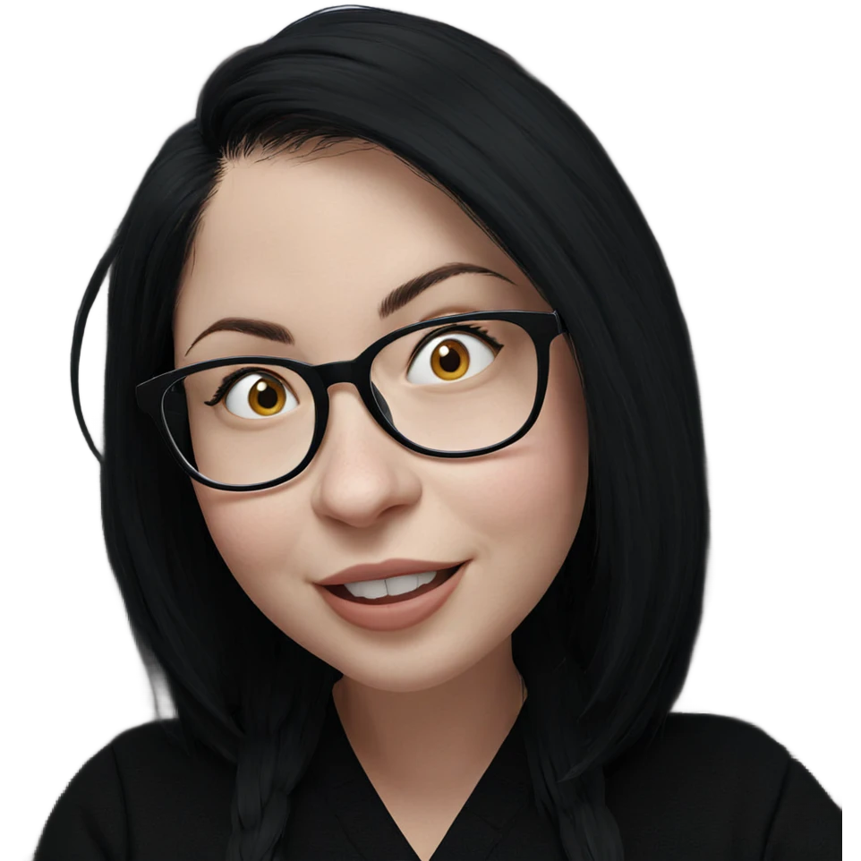 smiling girl with glasses emoji