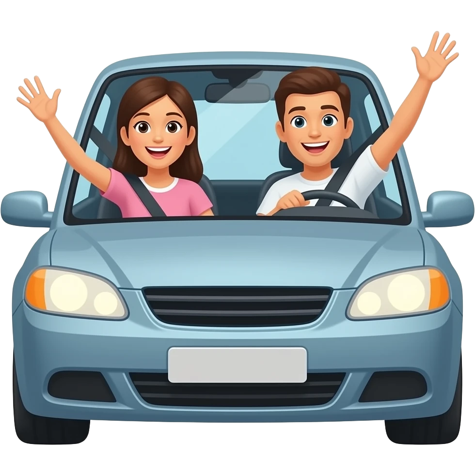ROADTRIP people having fun in car emoji