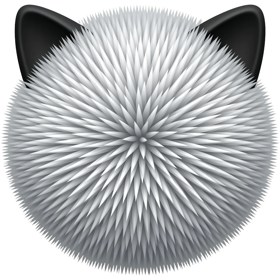 Pompom with black cat ears emoji