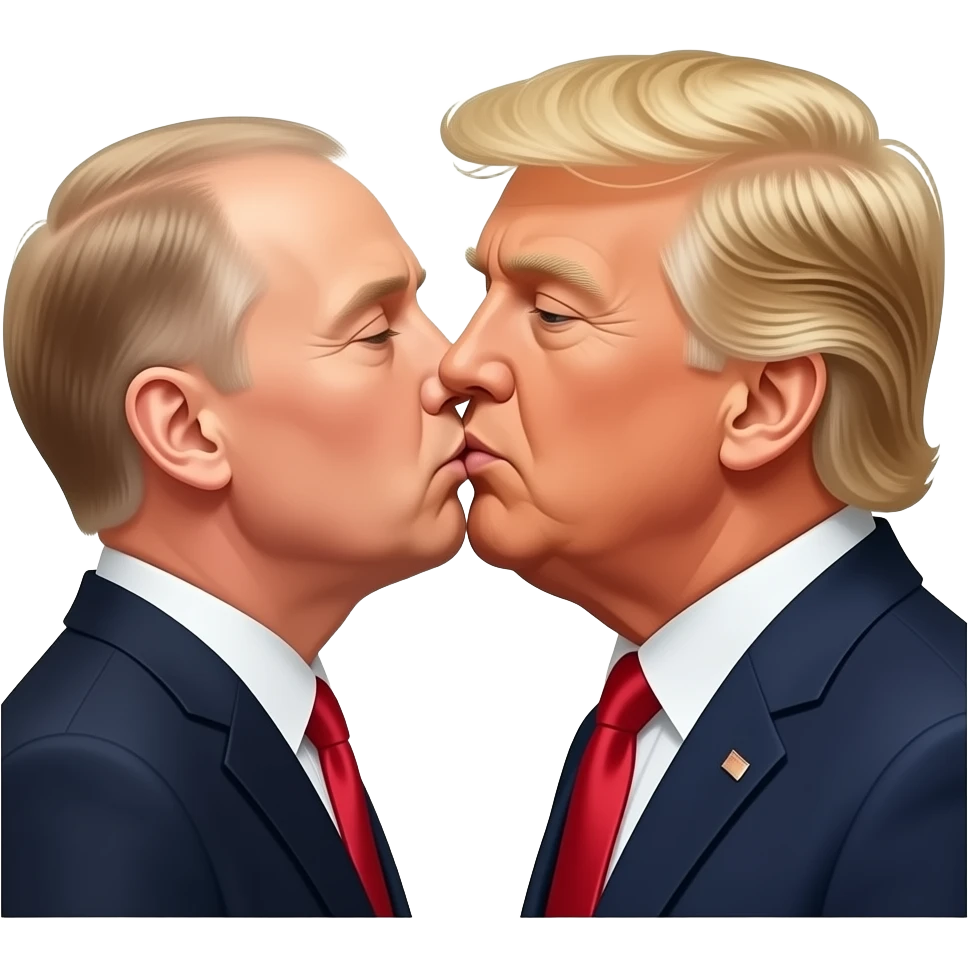 Putin kissing Donald Trump emoji