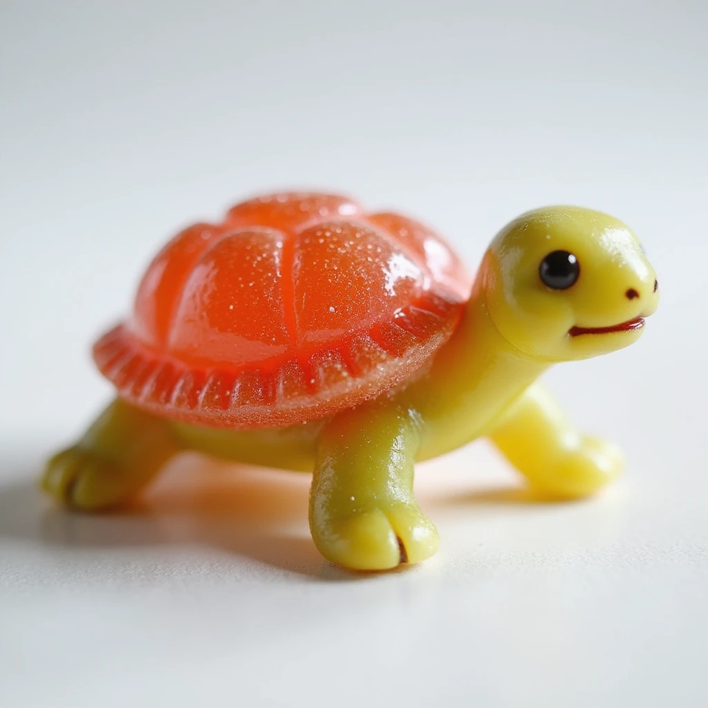 realistic candy shaped like a cute turtle, photorealistic style emoji