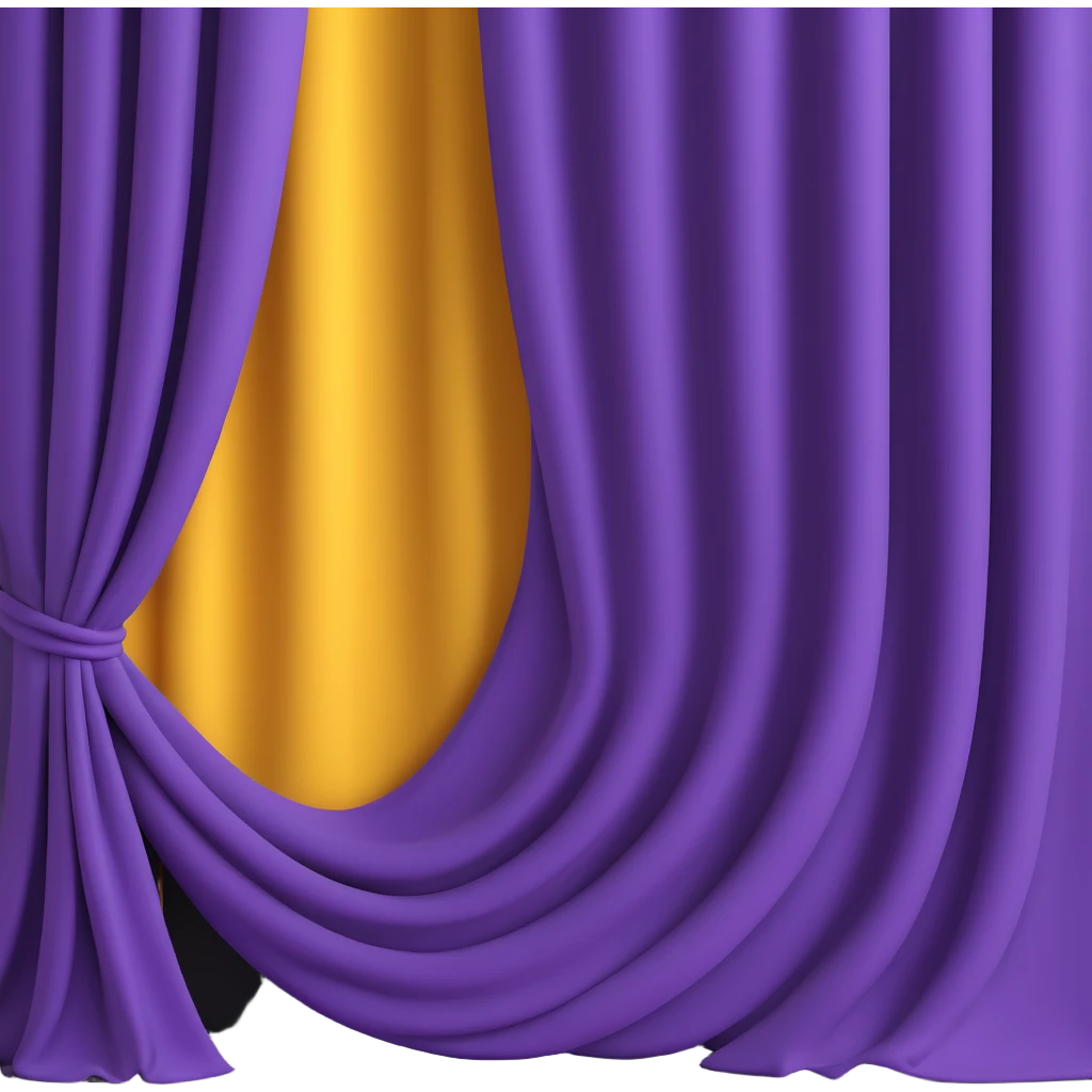 A purple curtain hanging down, made of soft fabric, slightly wrinkled or flowing emoji