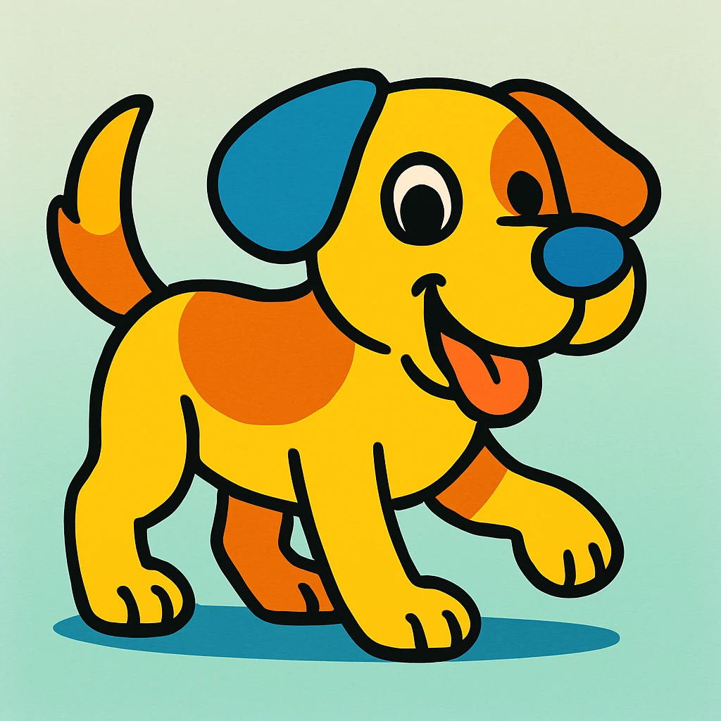 dog in vibrant toon style emoji