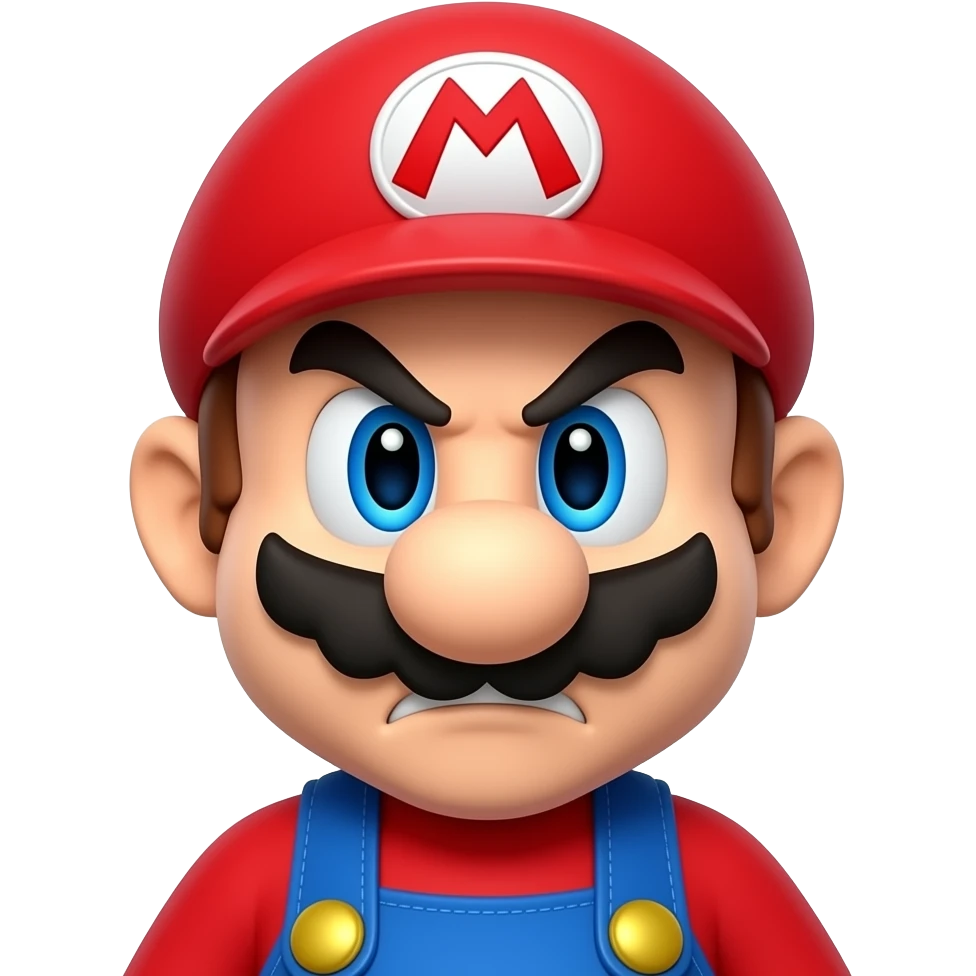 super mario bros angry face 3d emoji