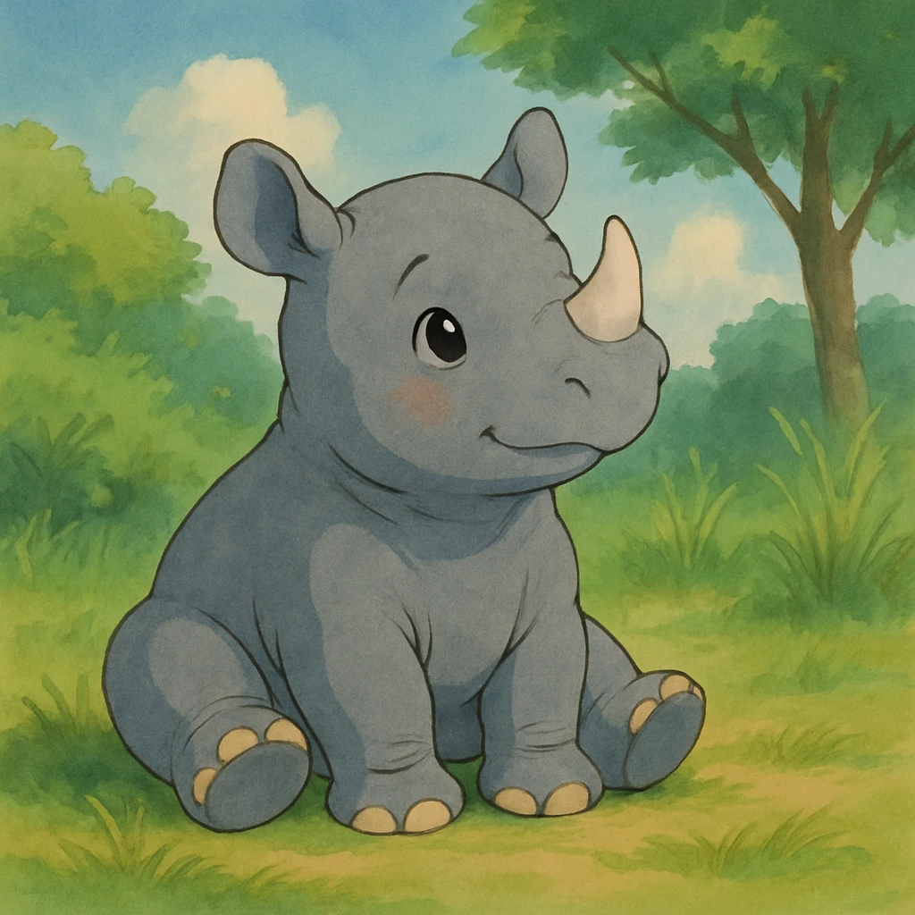 gray baby rhino emoji