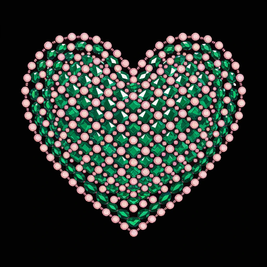 heart with a sparkling emerald pattern emoji