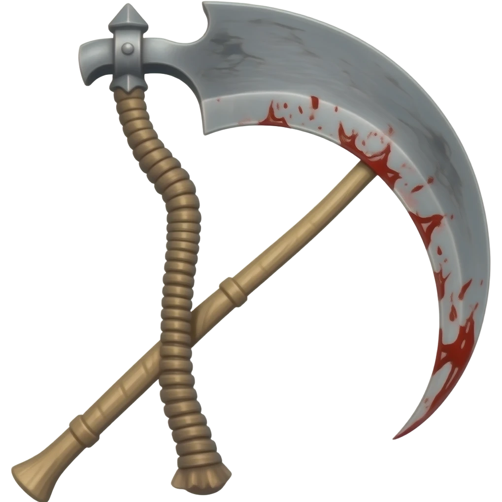 scythe with blood emoji