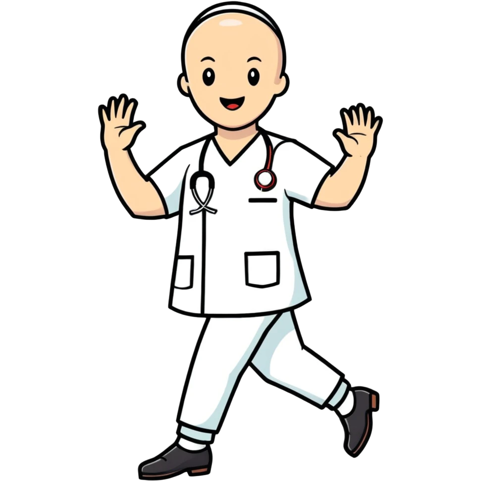 Male bald nurse dancing  emoji