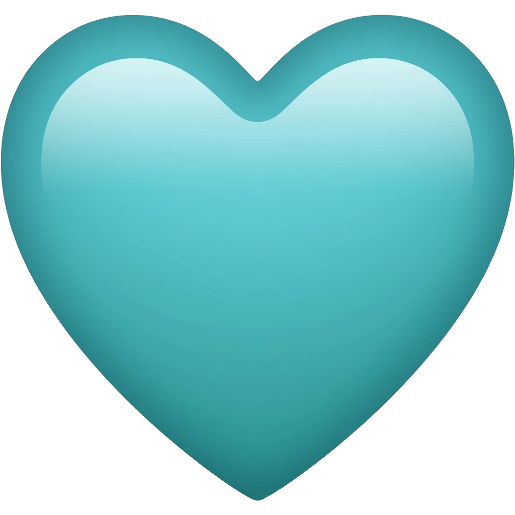 Teal blue and green heart emoji