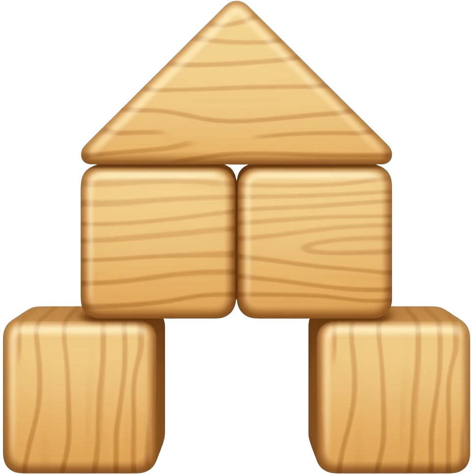 Wooden toy blocks emoji