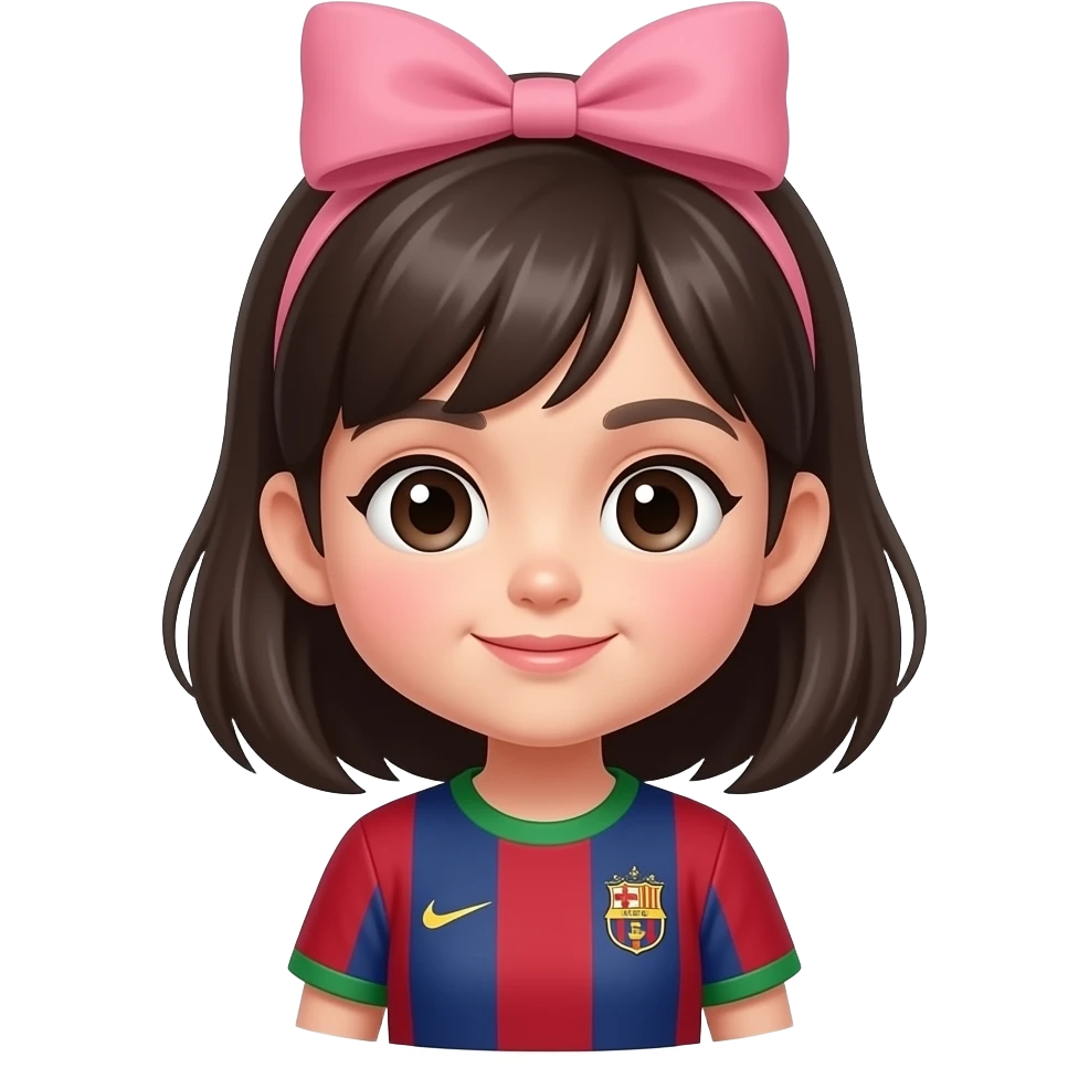 بنت كيوت ايموجي او افاتار كيوت بي اف بي  ترتدي ملابس كيوت  وفيها صورة رونالدو emoji