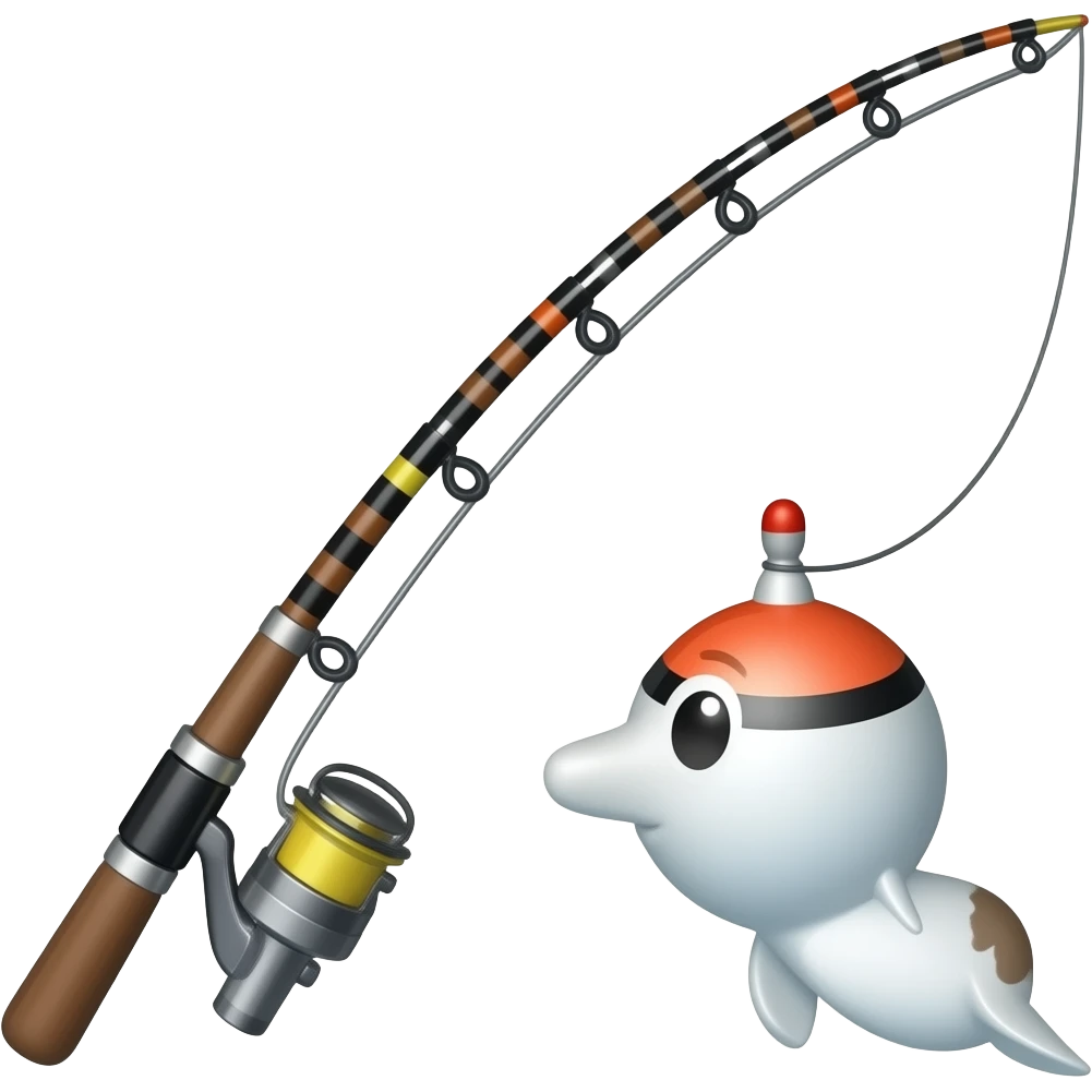fishing pole with bobber, nothing else emoji