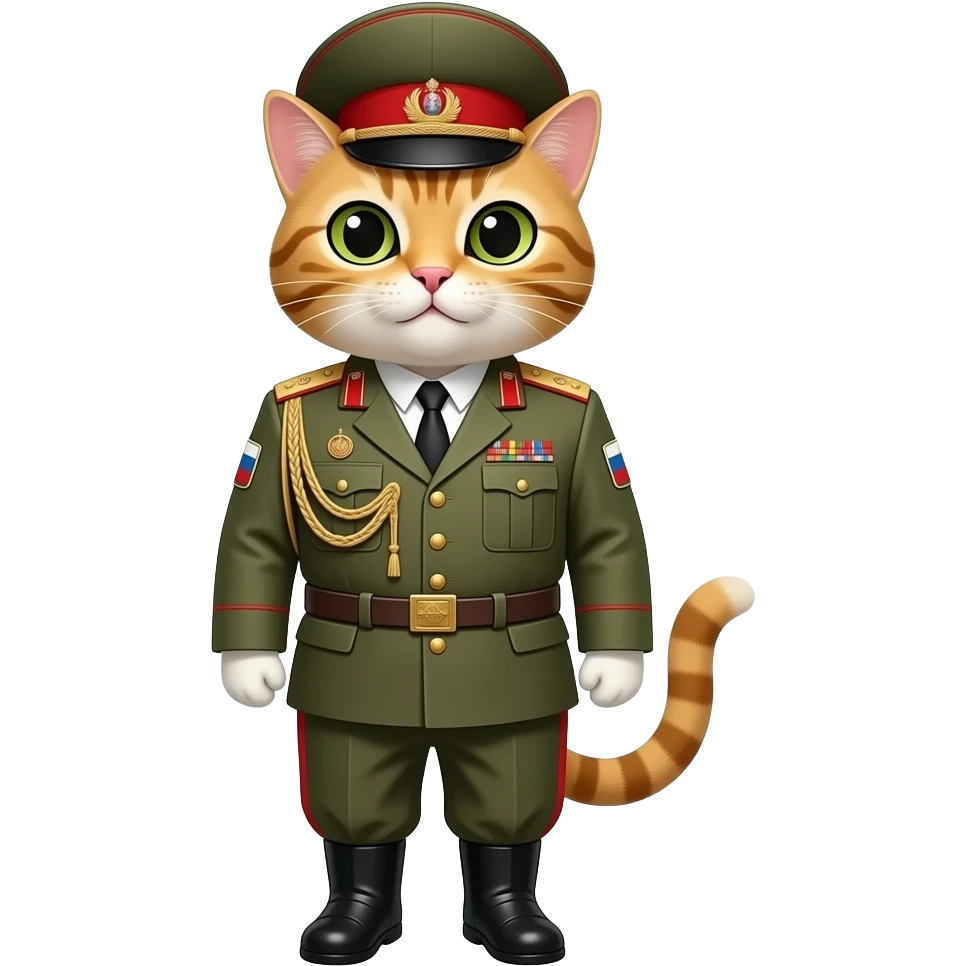 cat in military russian uniform emoji