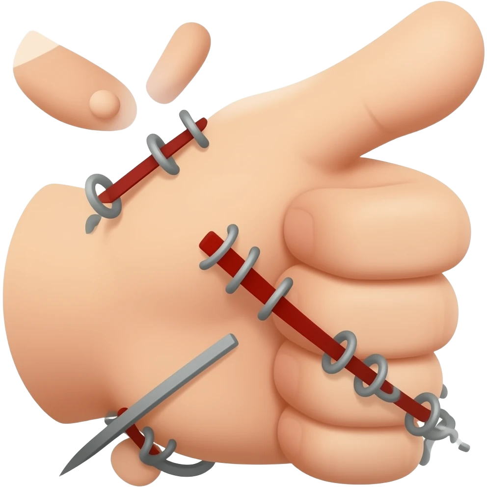 Thumb stitches emoji