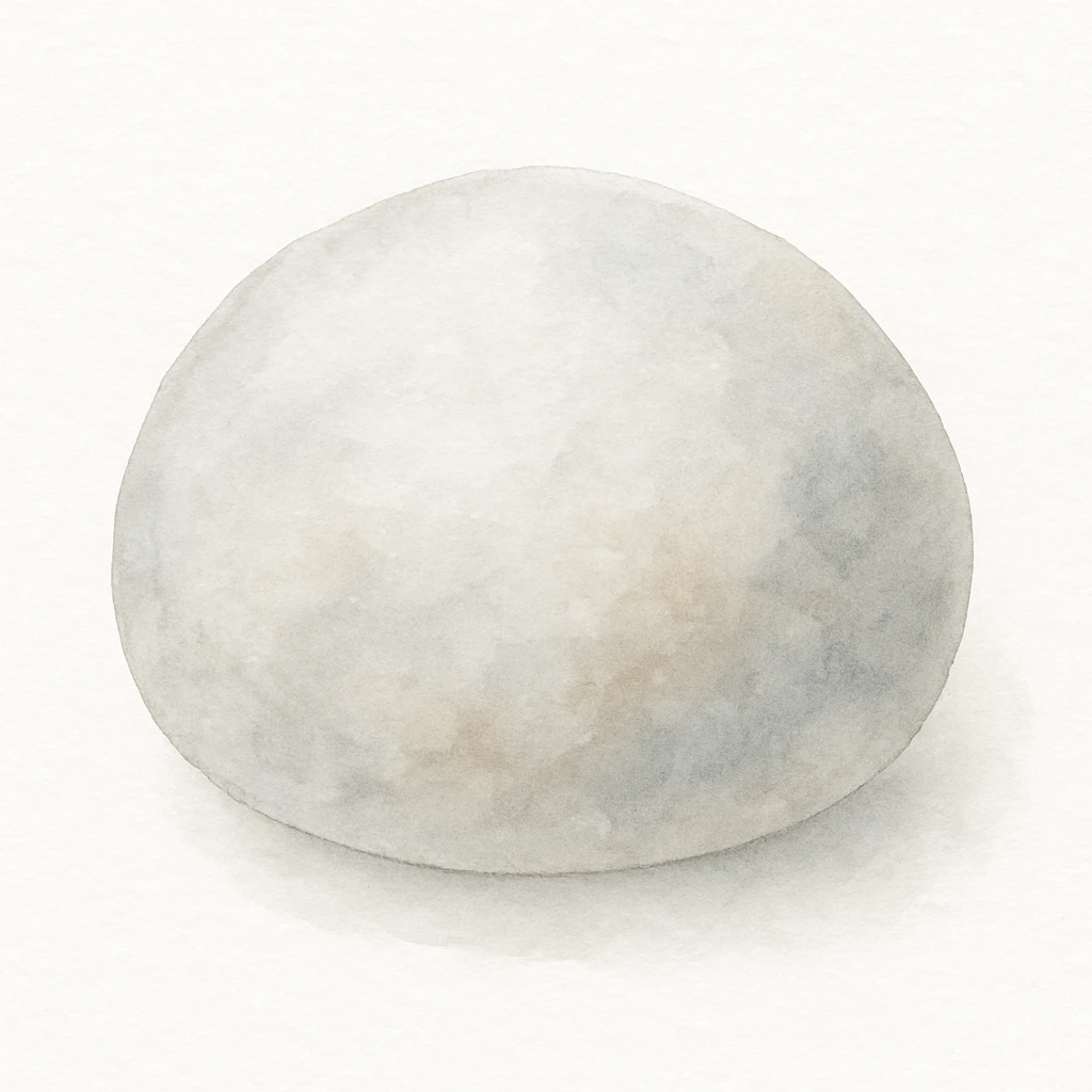 a round rough stone, watercolor style, soft edges emoji