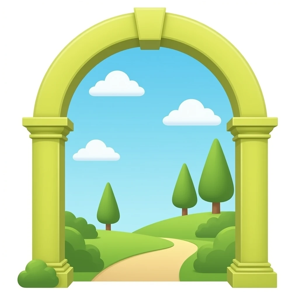 yellow green arch entrance inspired by Barbie colour palette emoji