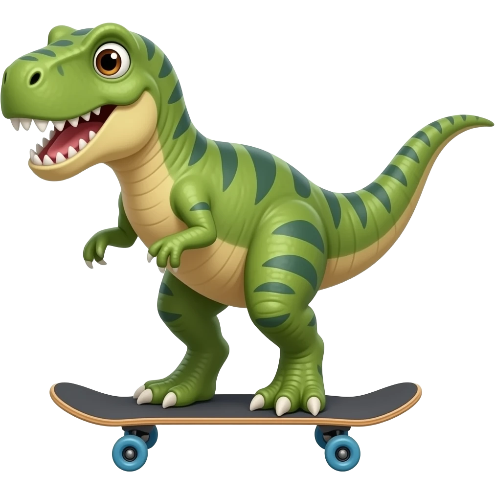 Dinosaur on a skateboard emoji
