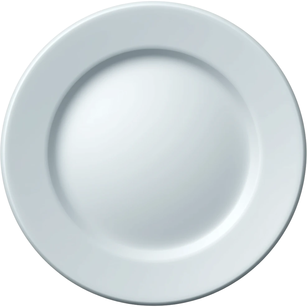 an empy plate from 45 degree angle from side emoji
