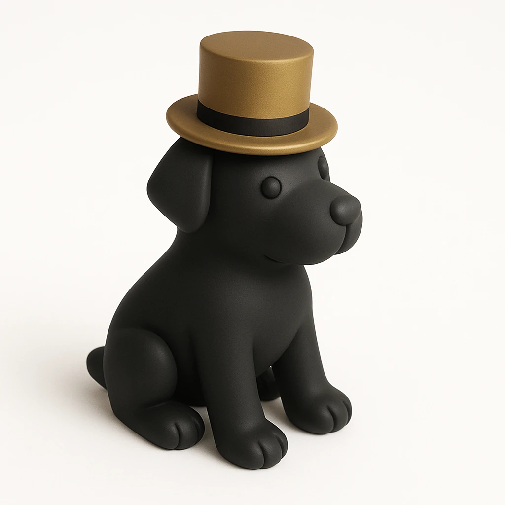 dog with tophat emoji