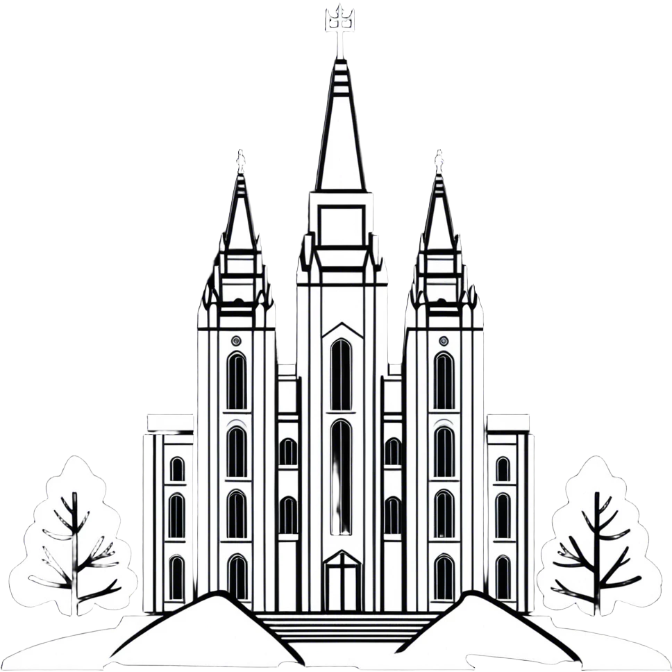 Salt Lake City Utah Temple in snow  emoji