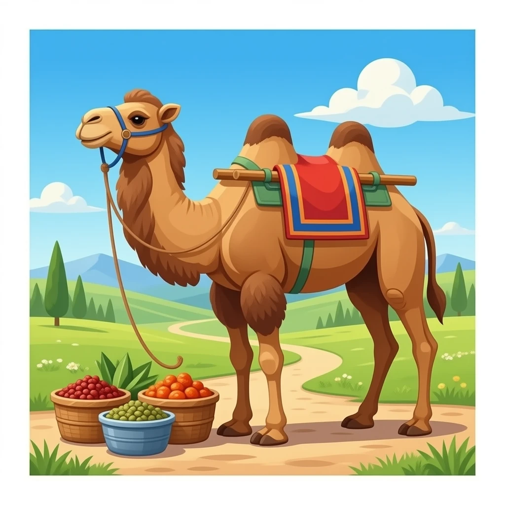 SILK ROAD STOP WITH CAMELS IN RUSSIA MERCHANTS emoji