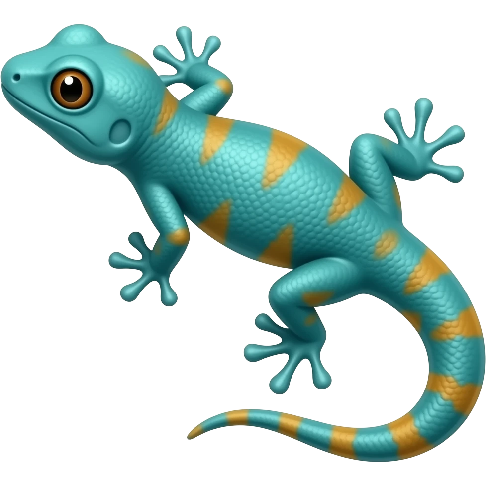 blue and orang etokay gecko emoji