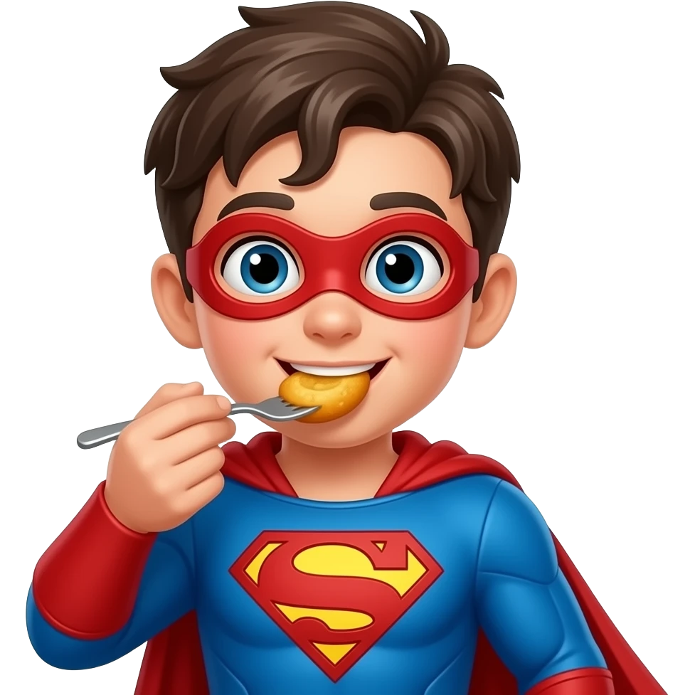 Superpower Kid eating emoji