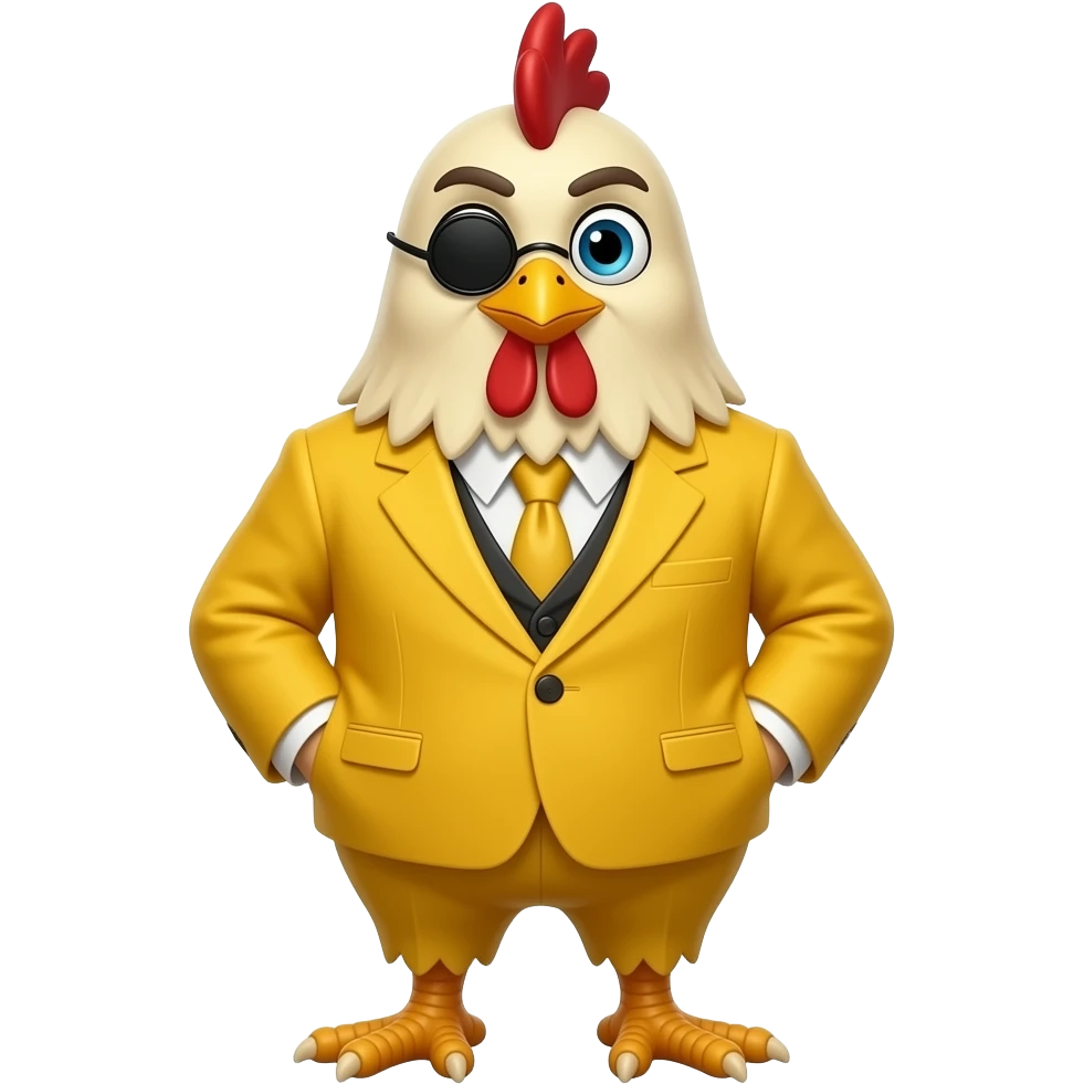 Chick villain monocle suit yellow emoji