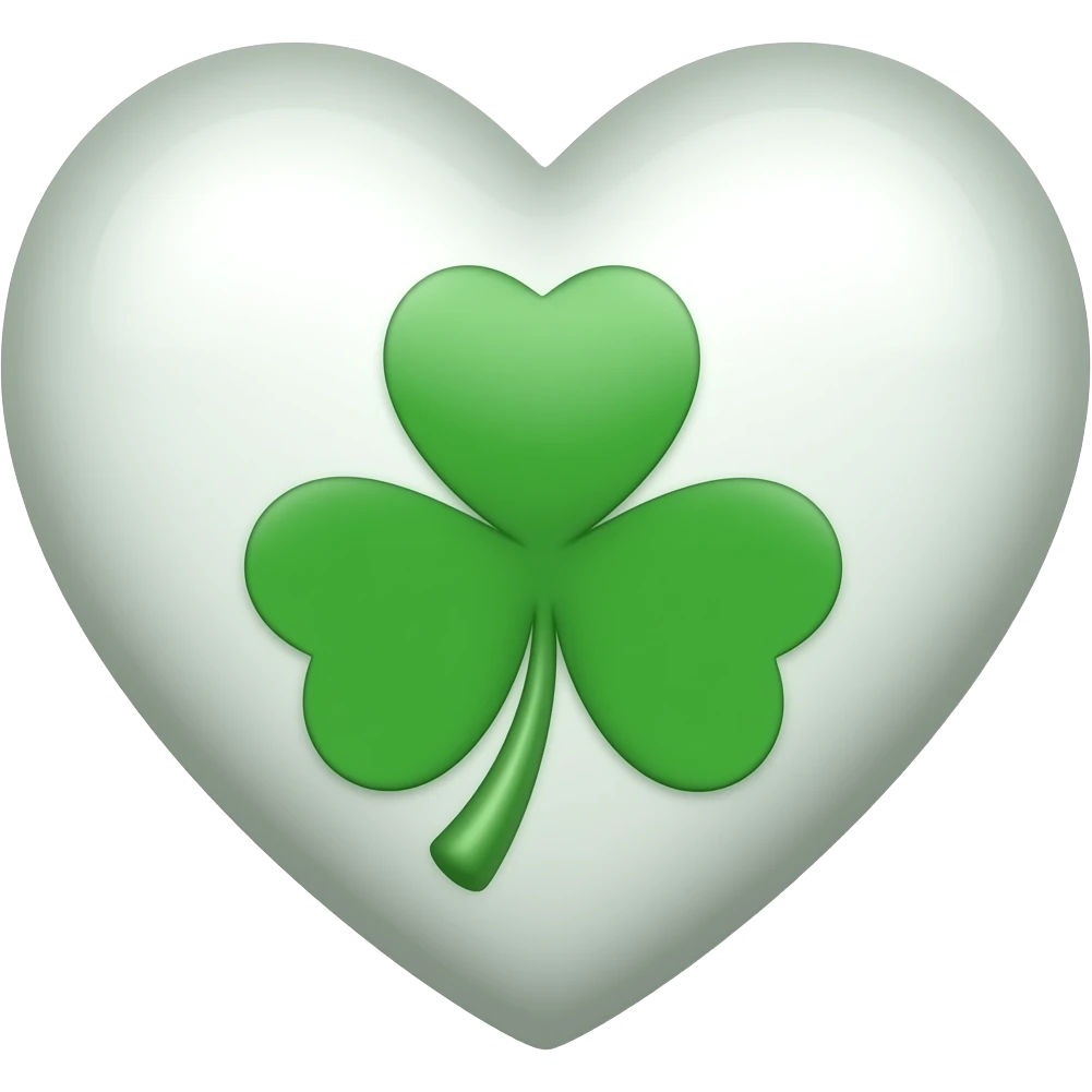 trèfle à quatre feuilles dans un coeur emoji