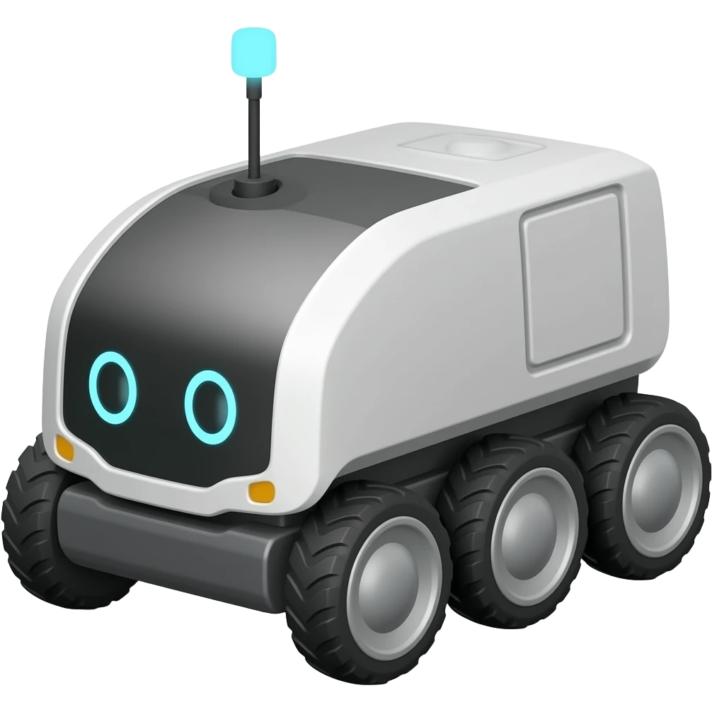 6 wheels delivery robot emoji
