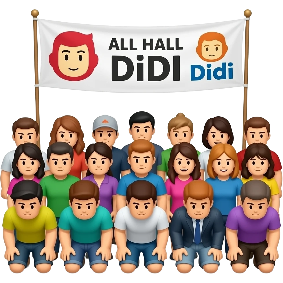 CROWD OF Roblox BOWING ON THIER KNEES with the text ALL HAIL DiDI logo emoji