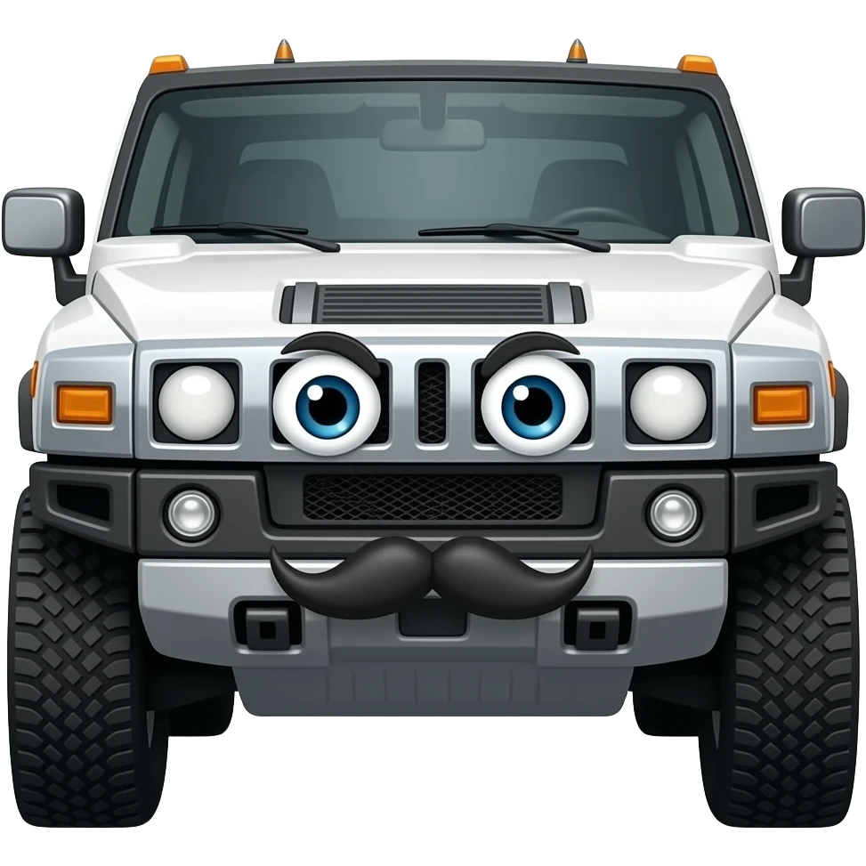 white court hummer with eyes and mostache japan emoji