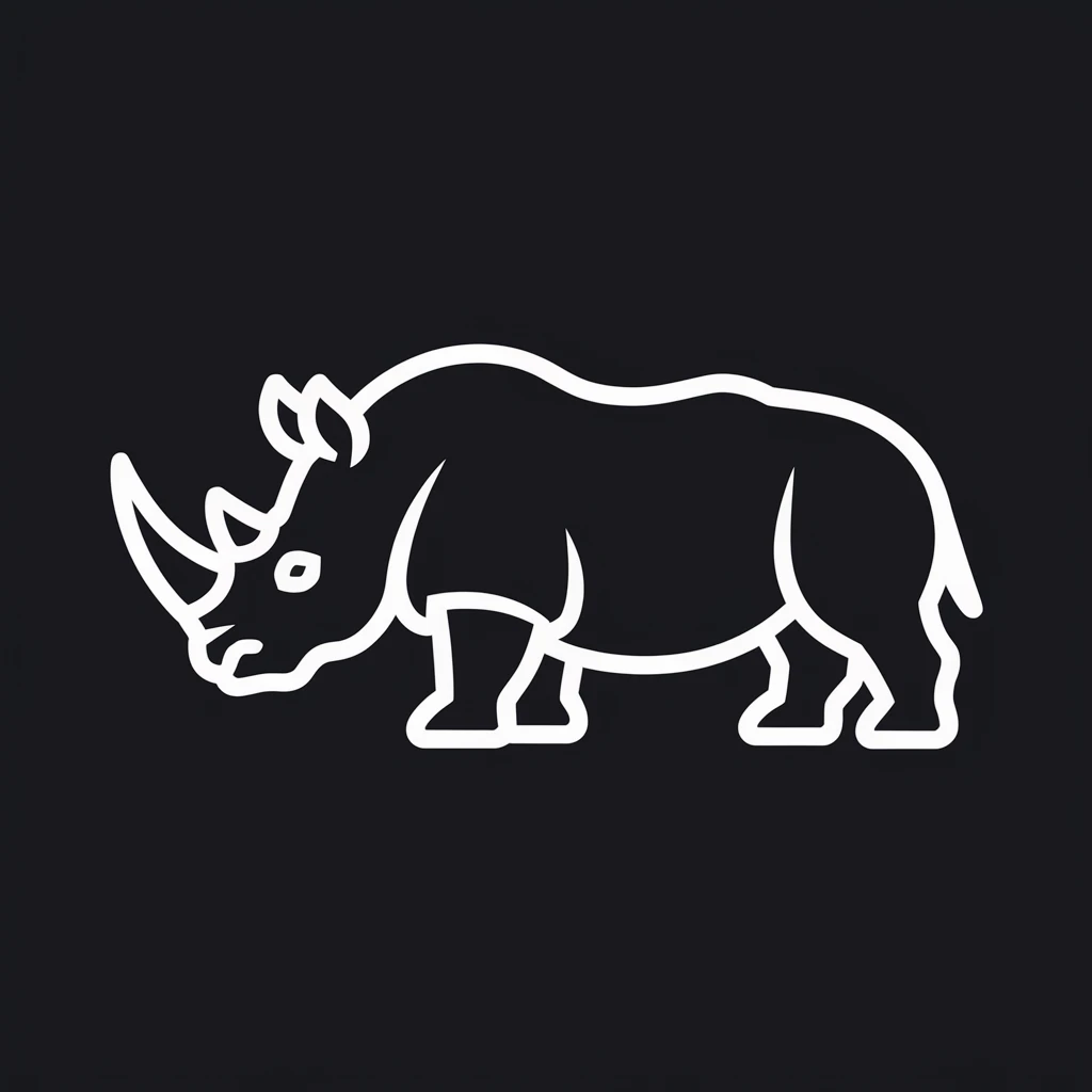 Rhinoceros icon black silhouette emoji