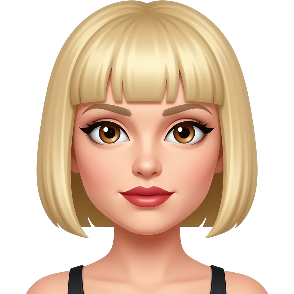 Bdsm dominatrix blonde short hair brown eyes emoji