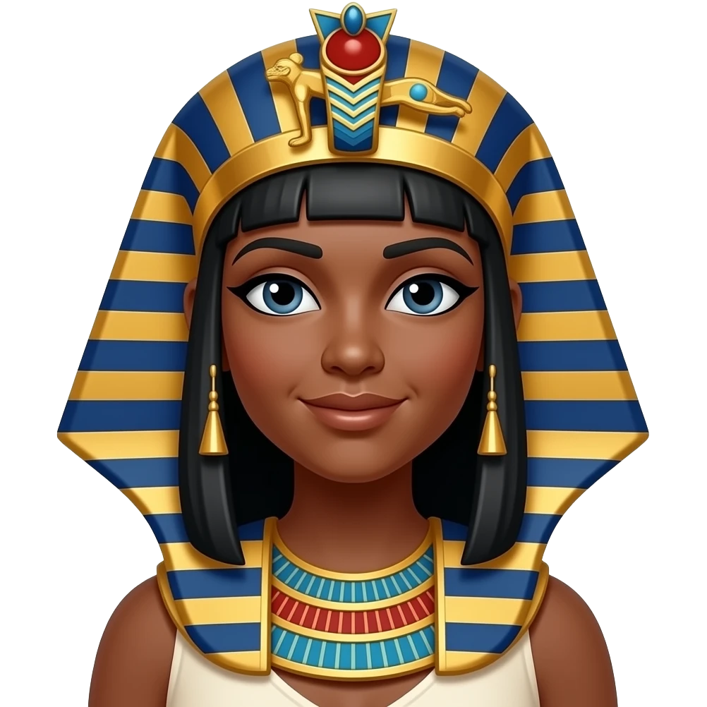 Darker skin  and hair Egyptian queen emoji
