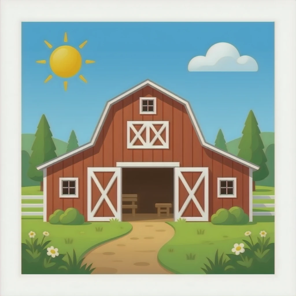 open fronted barn emoji