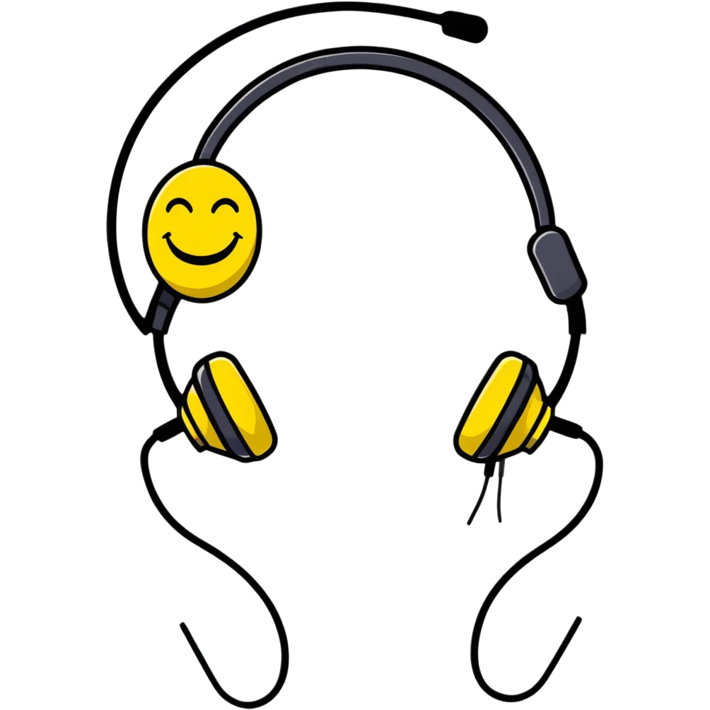 smiley face with headphones emoji