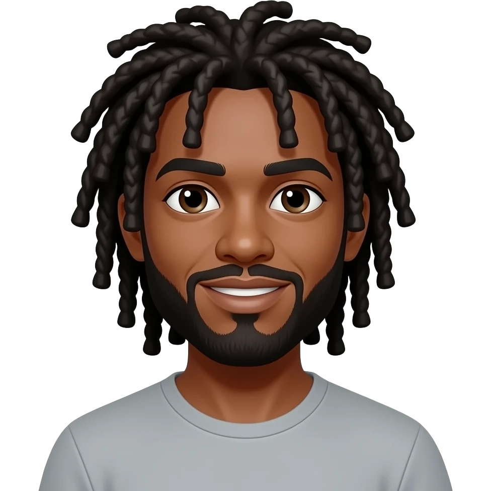 Black man with dreadlocks emoji