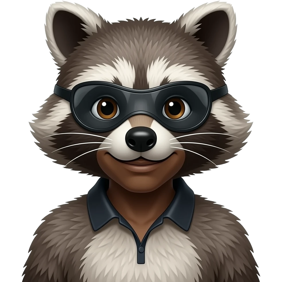 Black person in raccoon costume emoji