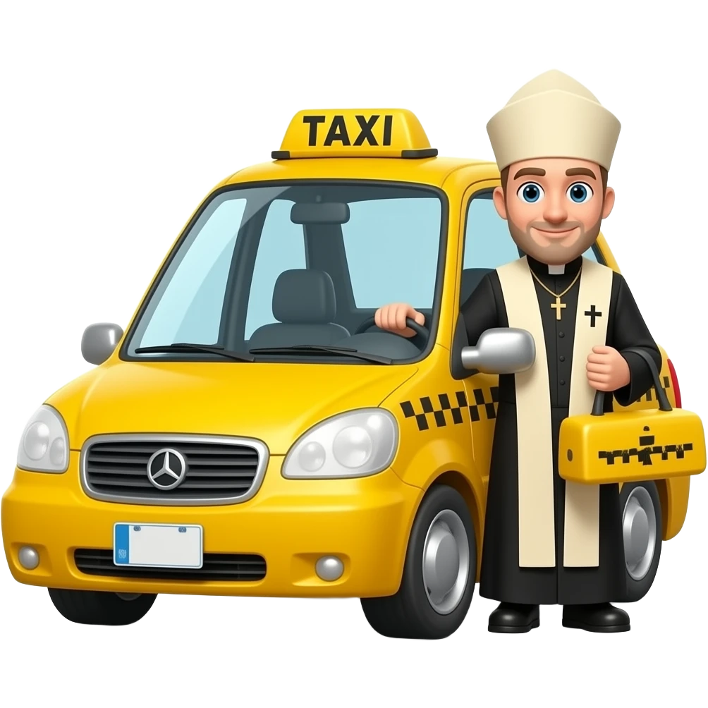The priest as a taxist emoji