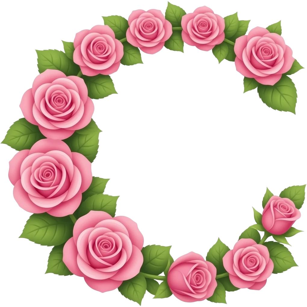 Letra c con rosas emoji