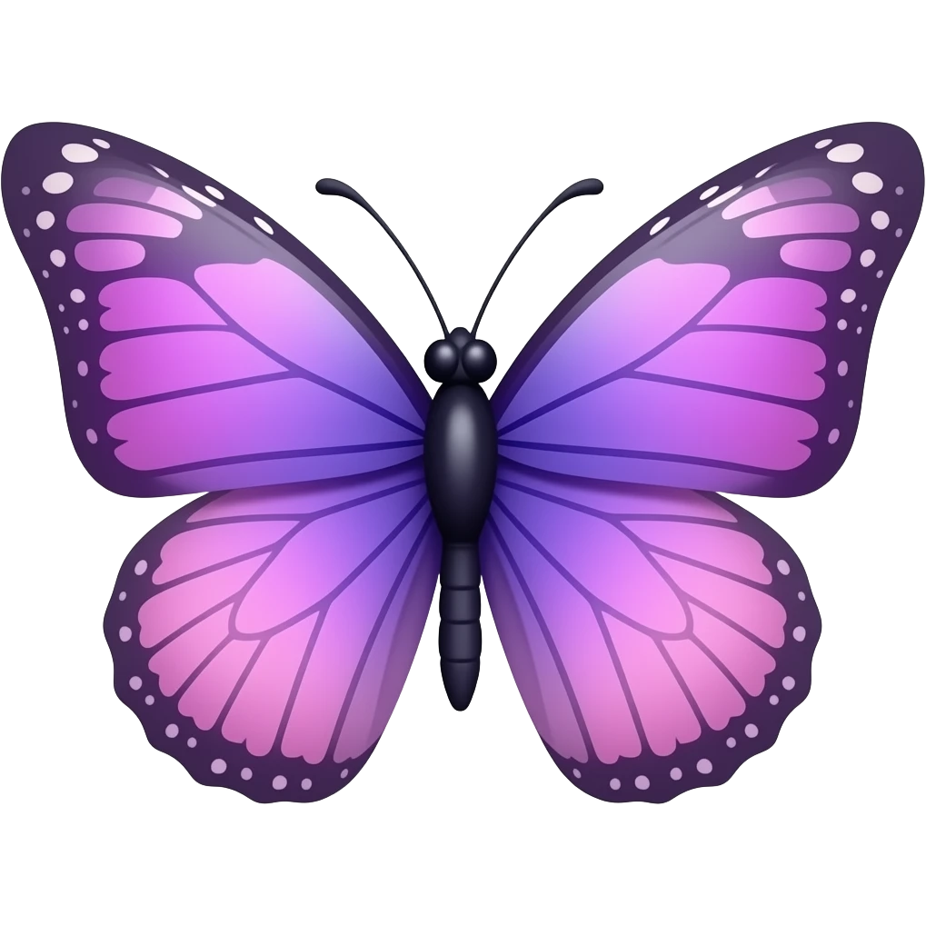 Angled Purple and pink butterfly emoji