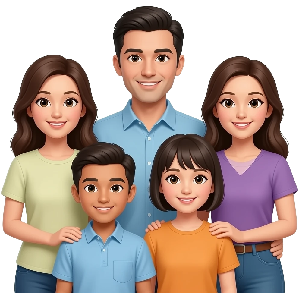 family of 6 emoji