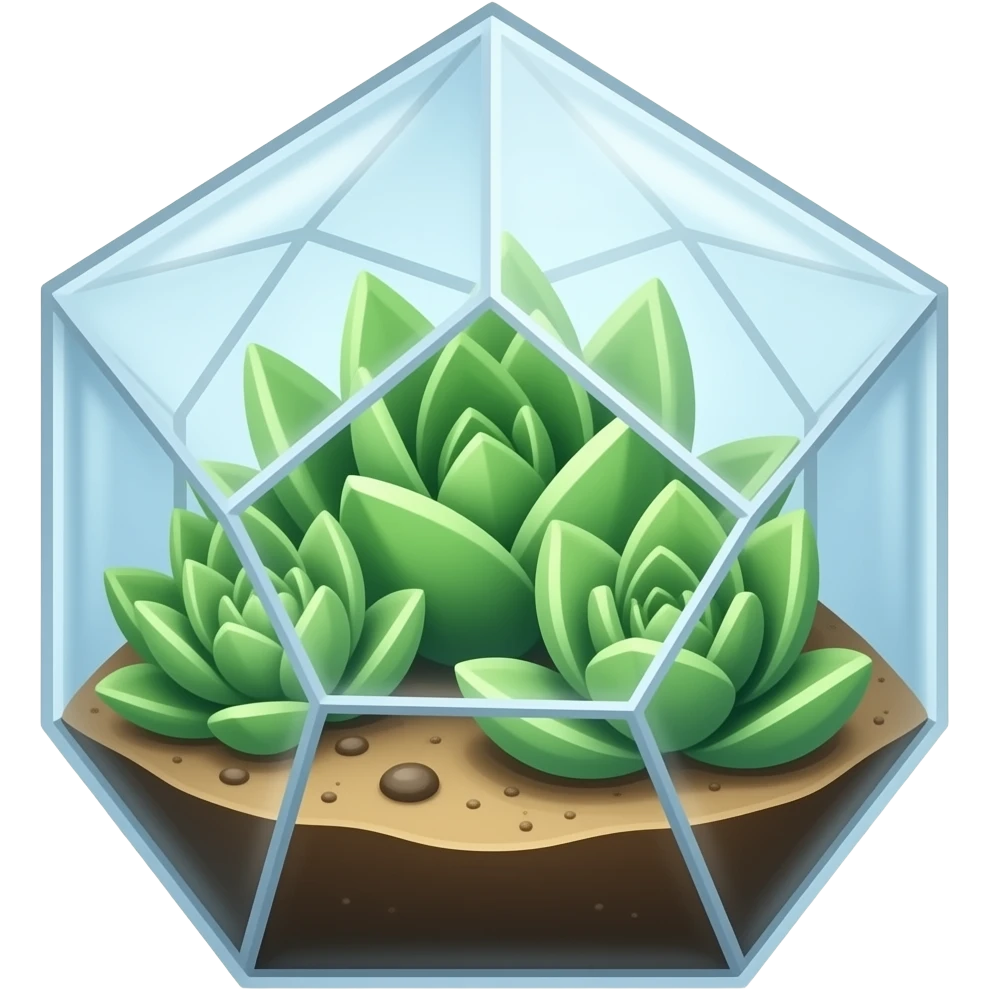 succulent geometrical terrarium emoji