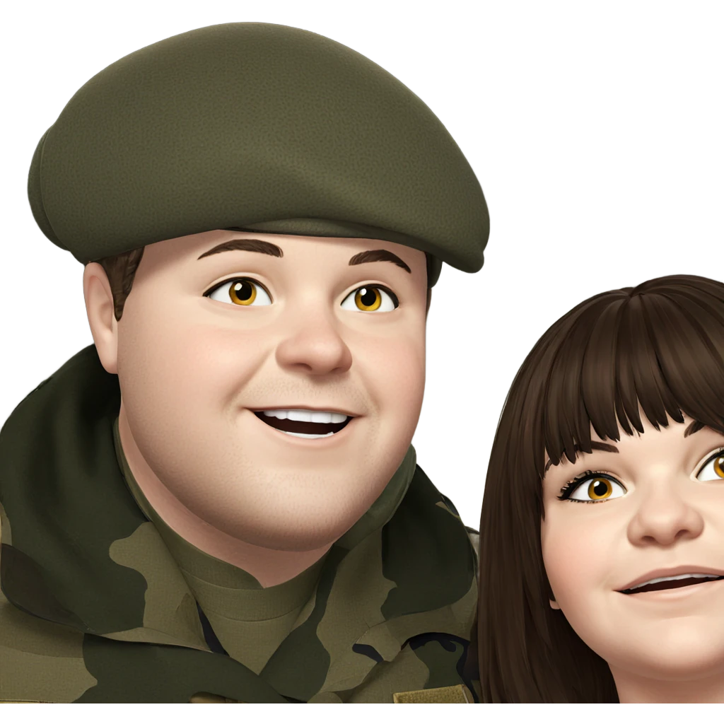 military friends sharing a smile emoji